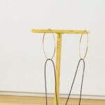 Walter Scott, Nadia (detail), 2018, tote bag, silicone, wood, metal rings, cord, acrylic, 44 x 8 x 16 inches.Photo: Blaine Campbell.