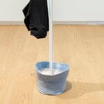 Walter Scott, Jonas (detail), 2018, wood, hat, t-shirt, hair-tie, metal, 17 x 46 x 12 inches. Photo: Blaine Campbell.