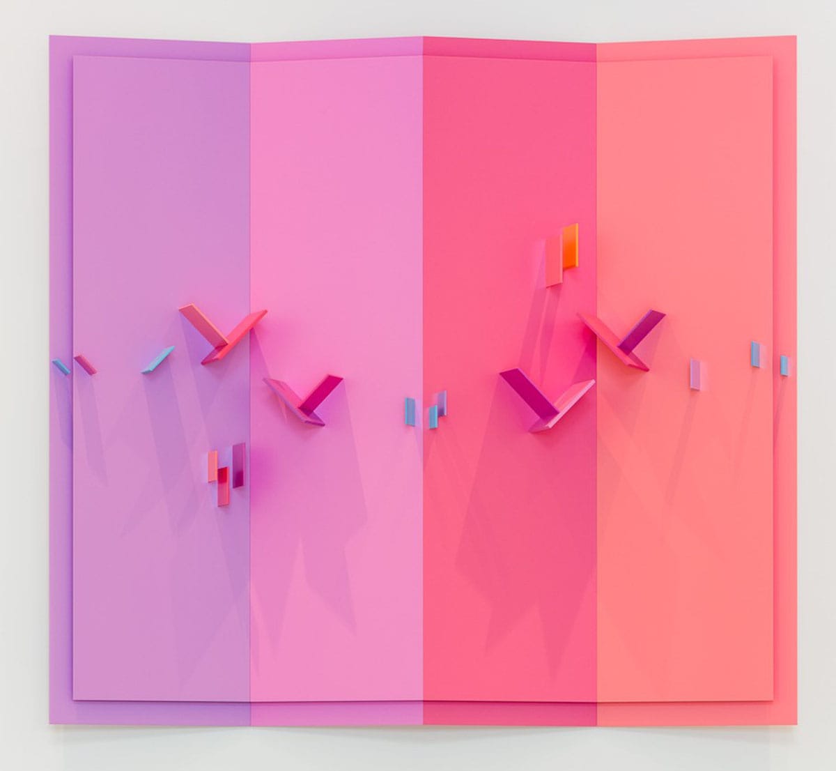 Eli Bornstein, Quadraplane Structurist Relief, No. 15 II, 2016u20132017, acrylic enamel on aluminum, 122 x 137 x 15.25 cm. Remai Modern Collection. Gift of the artist, 2017. Photo: Blaine Campbell.