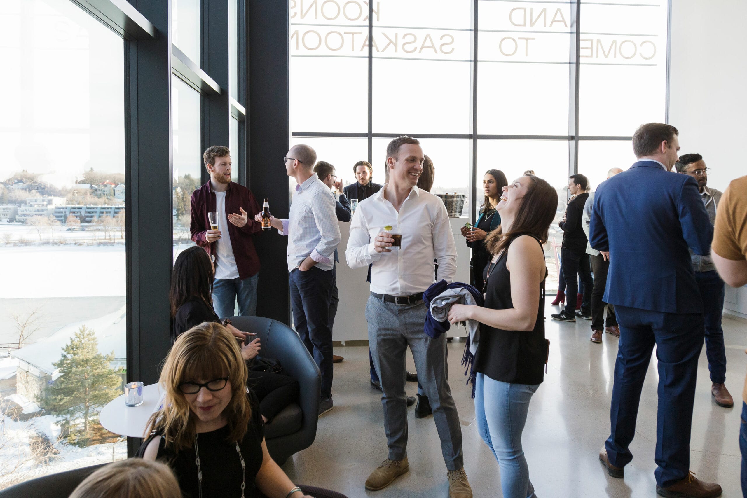 People at a social function at Remai Modern