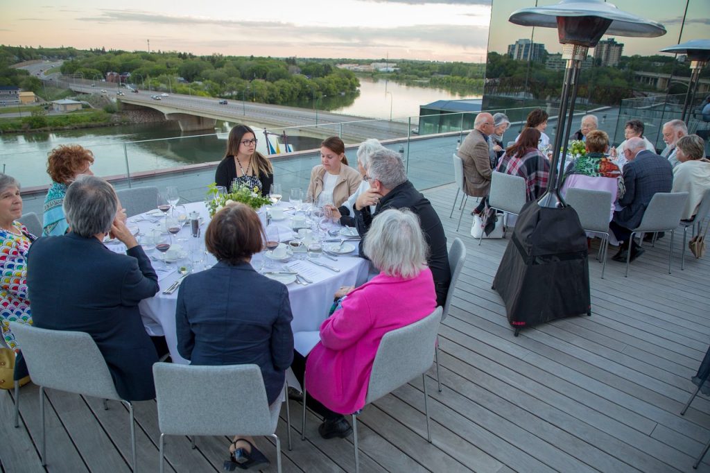 People having dinner on the rooftop of Remai Modern